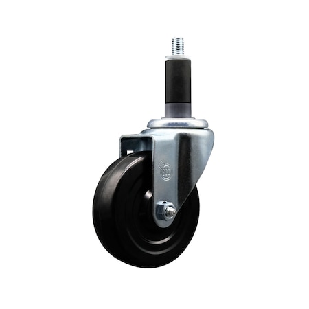 Service Caster 4'' SS Hard Rubber Wheel Swivel 1-1/8'' Expanding Stem Caster SCC-SSEX20S414-HRS-118